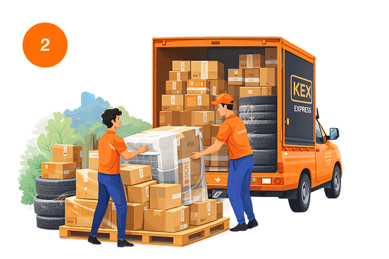 รับพัสดุและเตรียมการขนส่ง