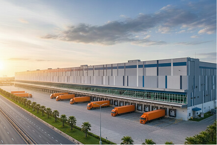 Warehouse area: 115,000 sqm